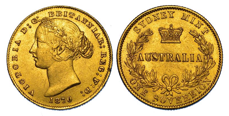 AUSTRALIA. VICTORIA, 1837-1901. Sovereign 1870. Sydney.  - Asta Numismatica - Cambi Casa d'Aste