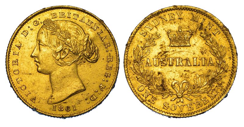 AUSTRALIA. VICTORIA, 1837-1901. Sovereign 1861. Sydney.  - Auction Numismatics - Cambi Casa d'Aste