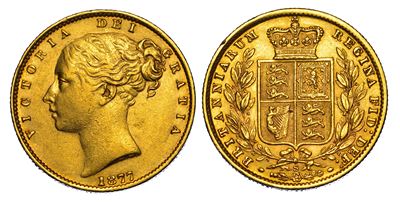 AUSTRALIA, Sovereign del 1877, Melbourne