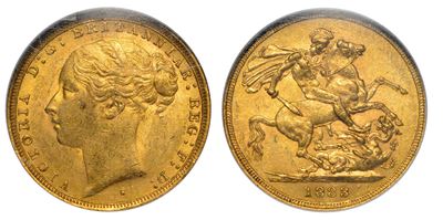 Australia, Sovereign del 1883, Sydney, in oro