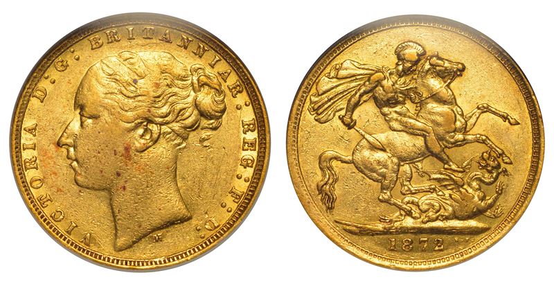 AUSTRALIA. VICTORIA, 1837-1901. Sovereign 1872. Melbourne.  - Auction Numismatics - Cambi Casa d'Aste