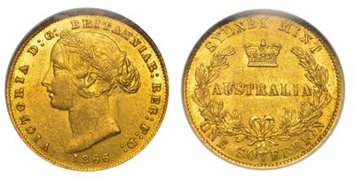Australia. Victoria, 1866. Sovereign d'oro in slab NGC AU 58