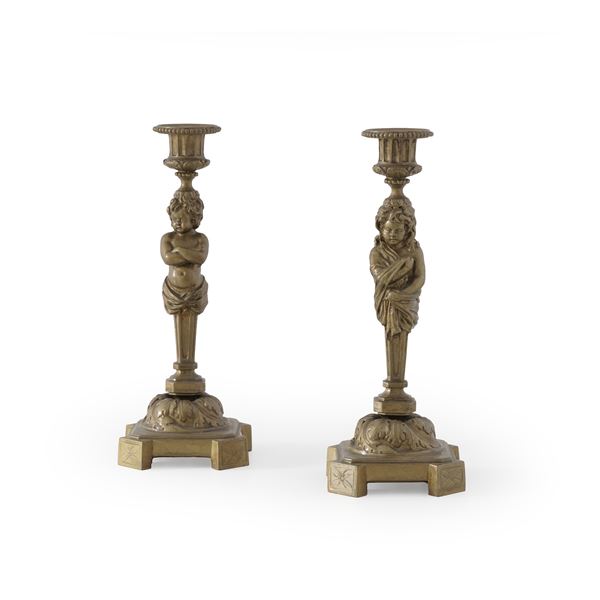 Coppia di candelieri. Francia, XVIII secolo