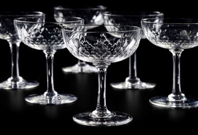Sei Coppe da Champagne “richelieu” Francia, Manifattura Baccarat, Primi del XX Secolo
