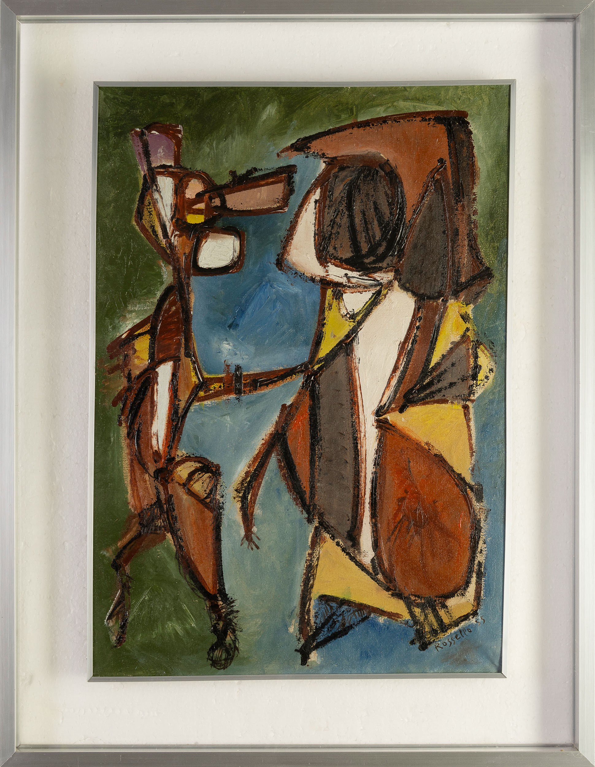 Mario Rossello - Senza titolo, olio su tela, 1965