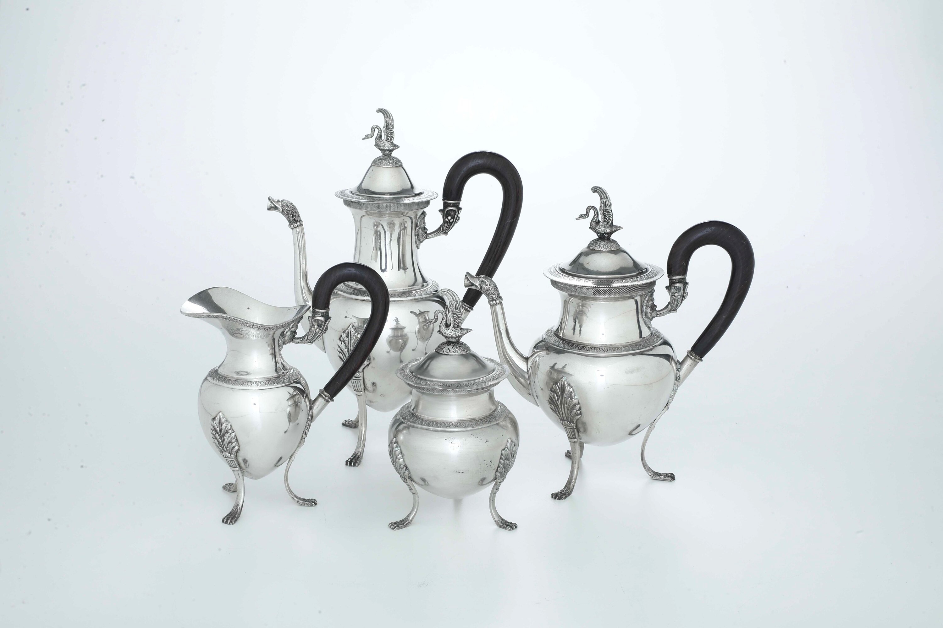 Servizio da Tè e Caffè di Gusto Neoclassico. Argenteria Artistica Fiorentina, Marchi in Uso dal 1...