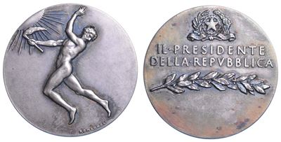 REPUBBLICA ITALIANA, Medaglia in metallo bianco, 1946