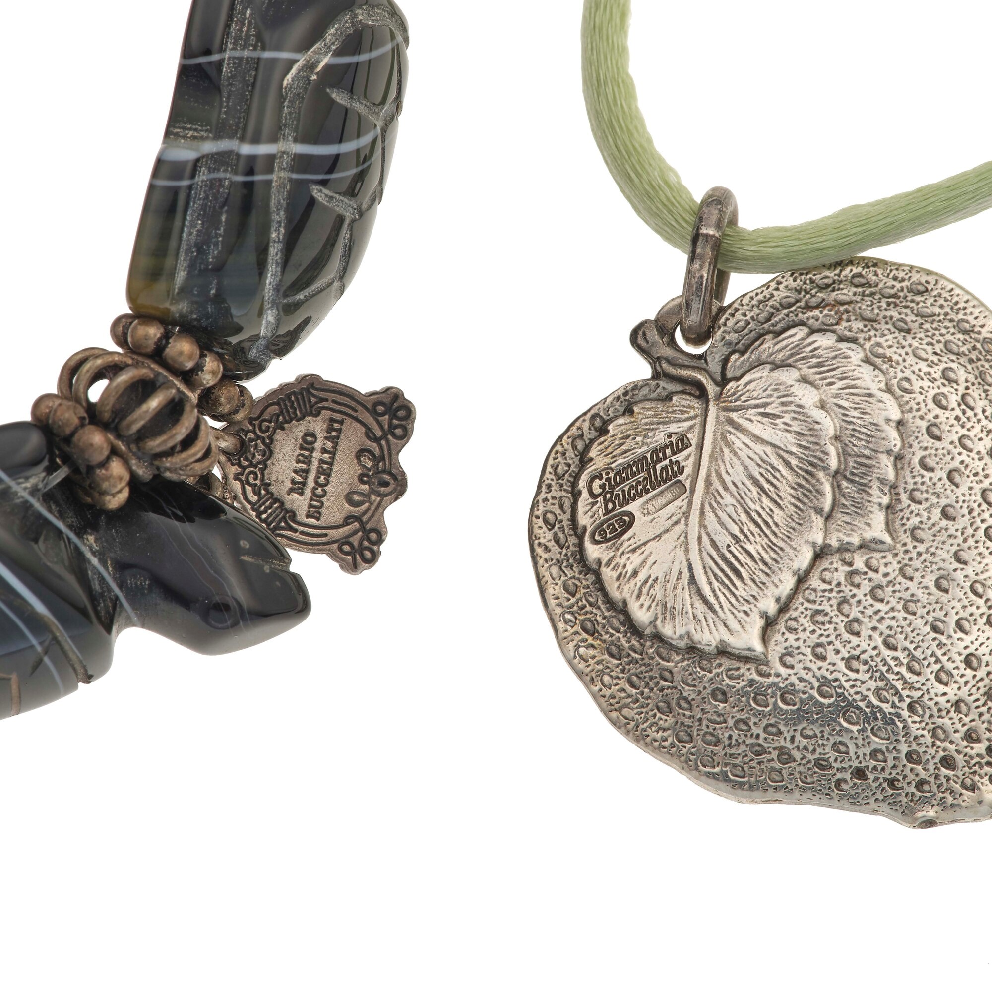 Bracciale con tartarughe e pendente a fragola, argento, firmati Mario Buccellati e Gianmaria Bucc...