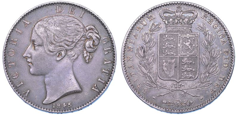 REGNO UNITO. VICTORIA, 1837-1901. Crown 1845.  - Auction Numismatics - Cambi Casa d'Aste