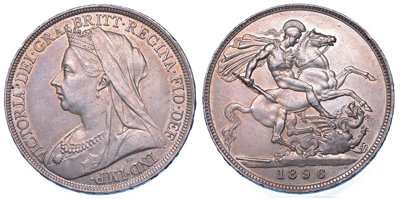 REGNO UNITO. VICTORIA, 1837-1901. Crown 1896.  - Auction Numismatics - Cambi Casa d'Aste