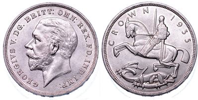 Regno Unito, George V, Crown 1935, argento