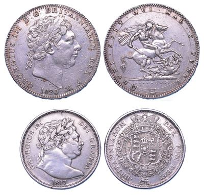 Regno Unito, Moneta Crown 1820 e Half Crown 1817