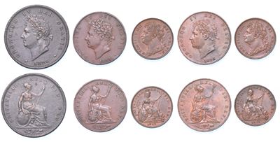 Regno Unito, Moneta di cinque esemplari di George IV (1820-1830)