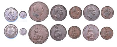 Regno Unito, Lotto di sette monete di William IV (1830-1837)
