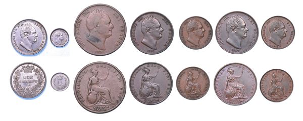REGNO UNITO. WILLIAM IV, 1830-1837. Lotto di sette monete.