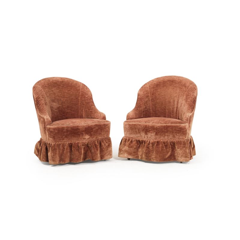 Coppia di potroncine a pozzetto imbottite  - Asta Antiquariato - Cambi Casa d'Aste