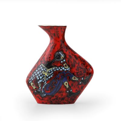 Vaso in terraglia policroma (Italia, XX secolo)