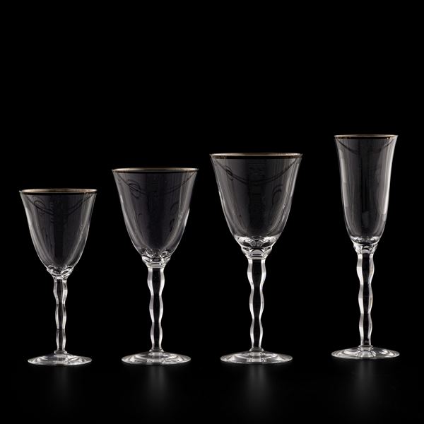 Servizio di calici “Kawali Platinum” Parigi, Manifattura Christofle, XX secolo 