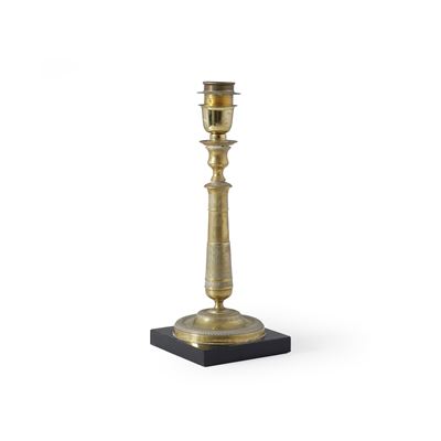 Lampada da Tavolo in Metallo su Base in Legno