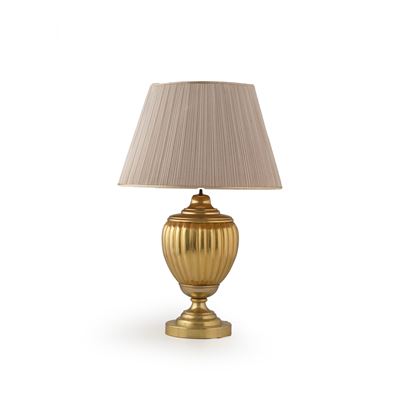 Grande Vaso in Metallo Dorato Montato a Lampada