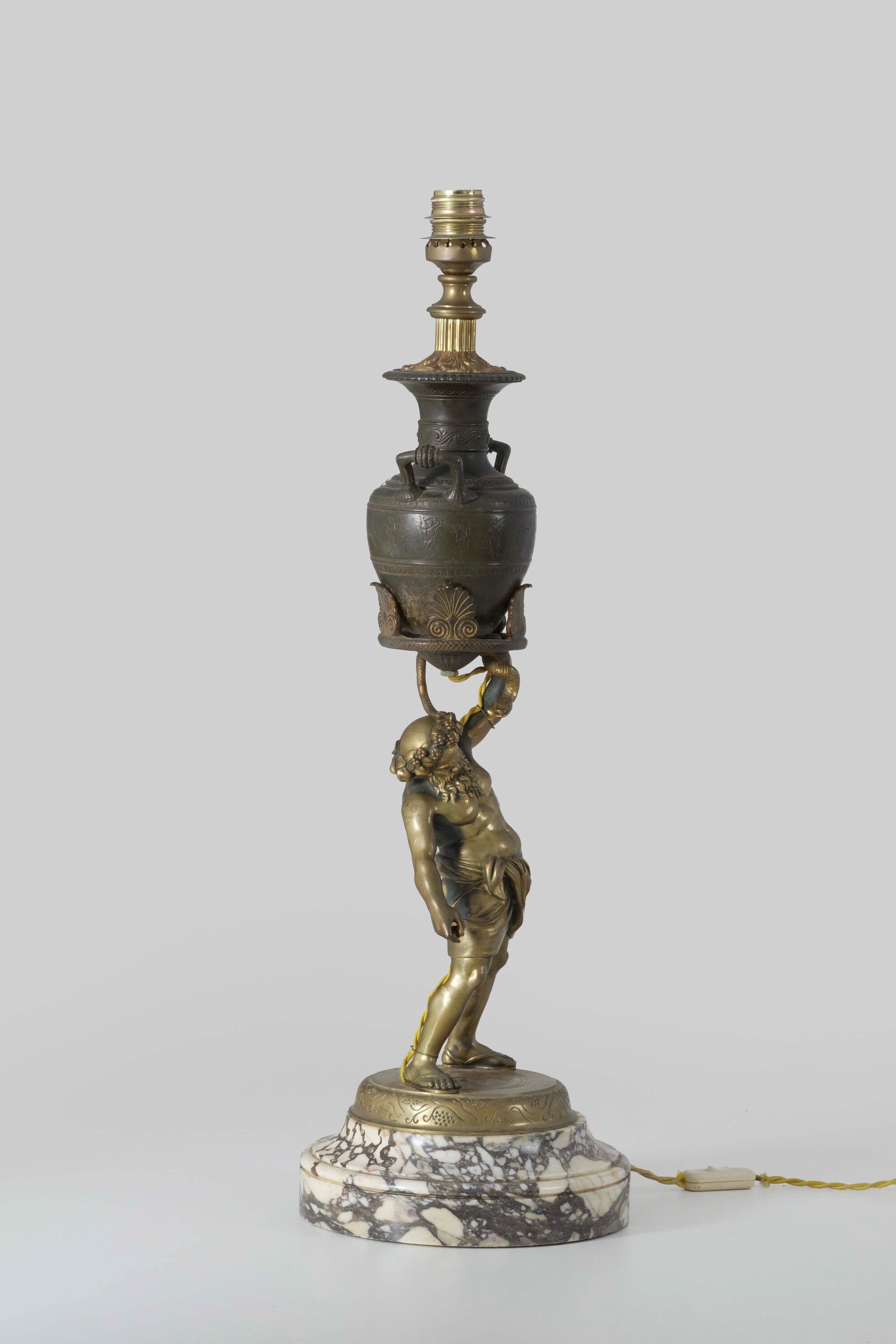 Lampada in Bronzo su Base in Marmo