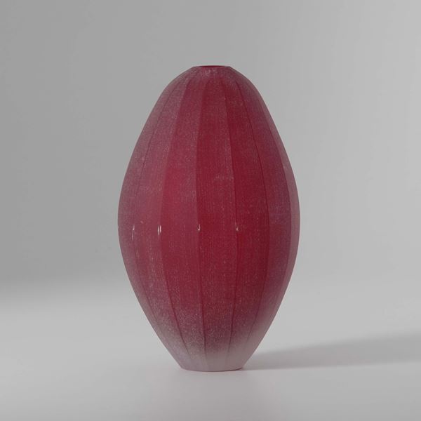 Vaso in vetro rosso