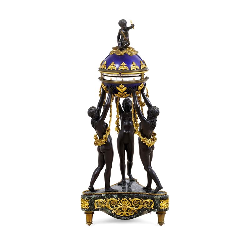 Importante orologio da appoggio "a cercles tournants". Francia, fine XIX secolo  - Auction Italian Mansions - Cambi Casa d'Aste