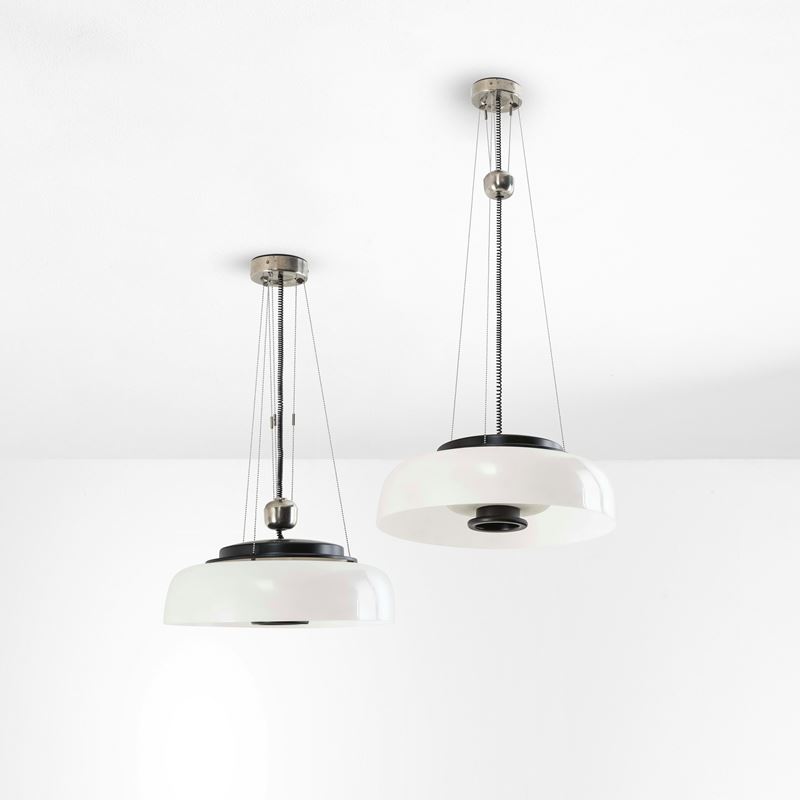 Gino Sarfatti : Due lampade a sospensione mod. 2121  - Auction Design 200 - Cambi Casa d'Aste