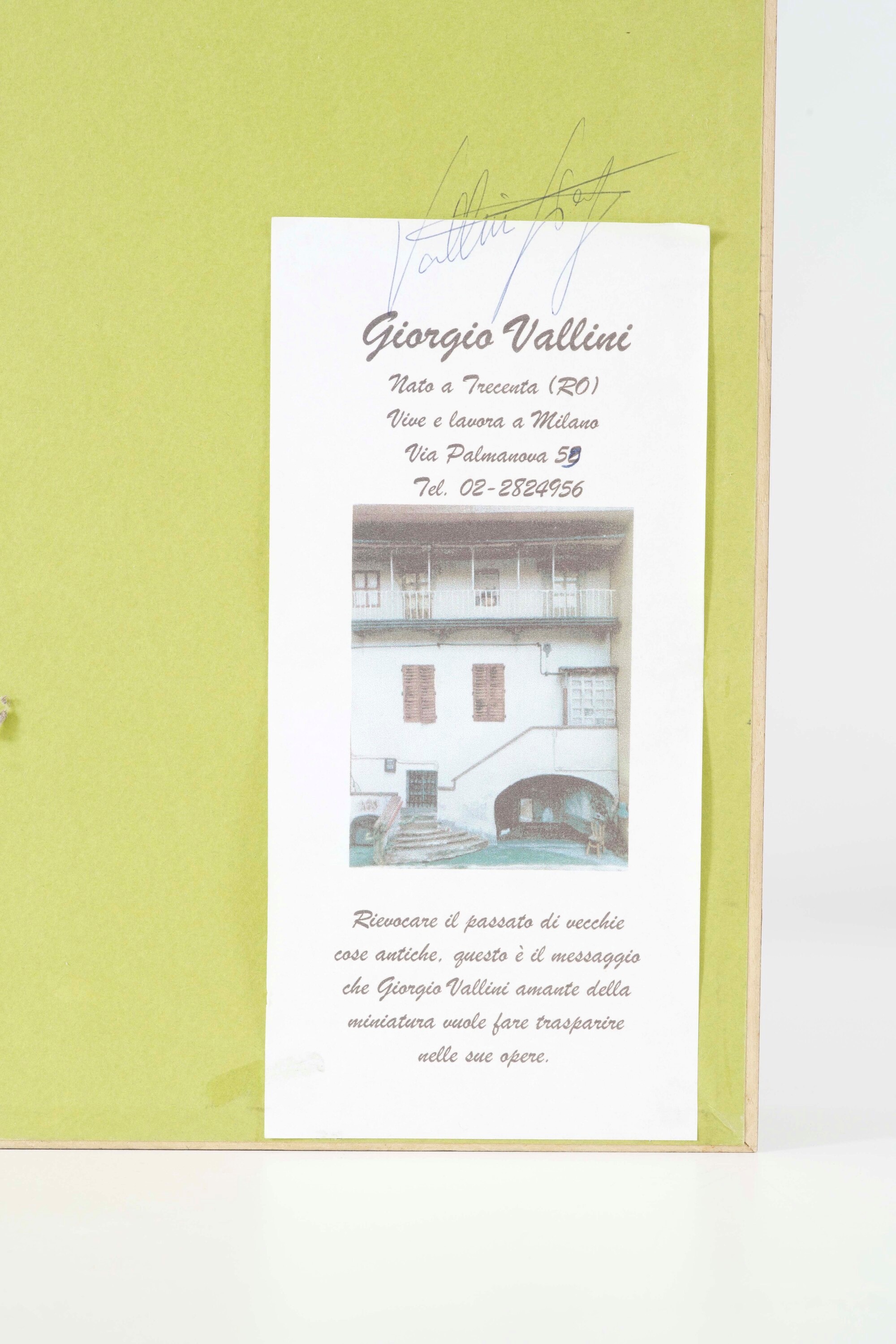 Giorgio Vallini. Diorama in Legno Raffigurante “ Facciata di Edificio “