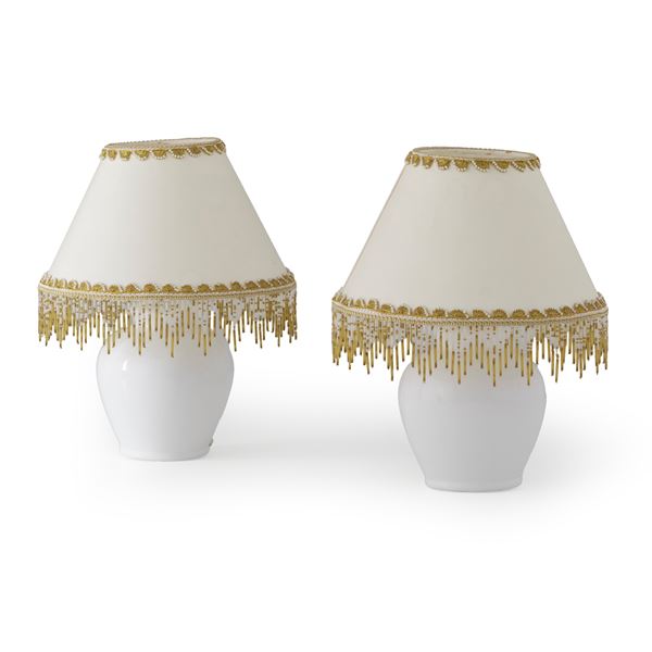 Coppia di lampade, XX secolo.