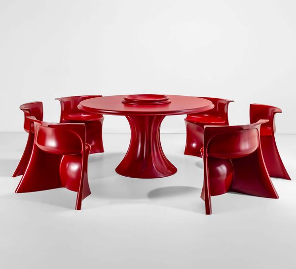 Set di tavolo e sei sedie mod. Boccio