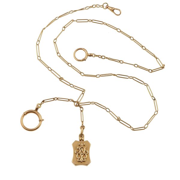 Catena da orologio con pendente portafoto, con cifre