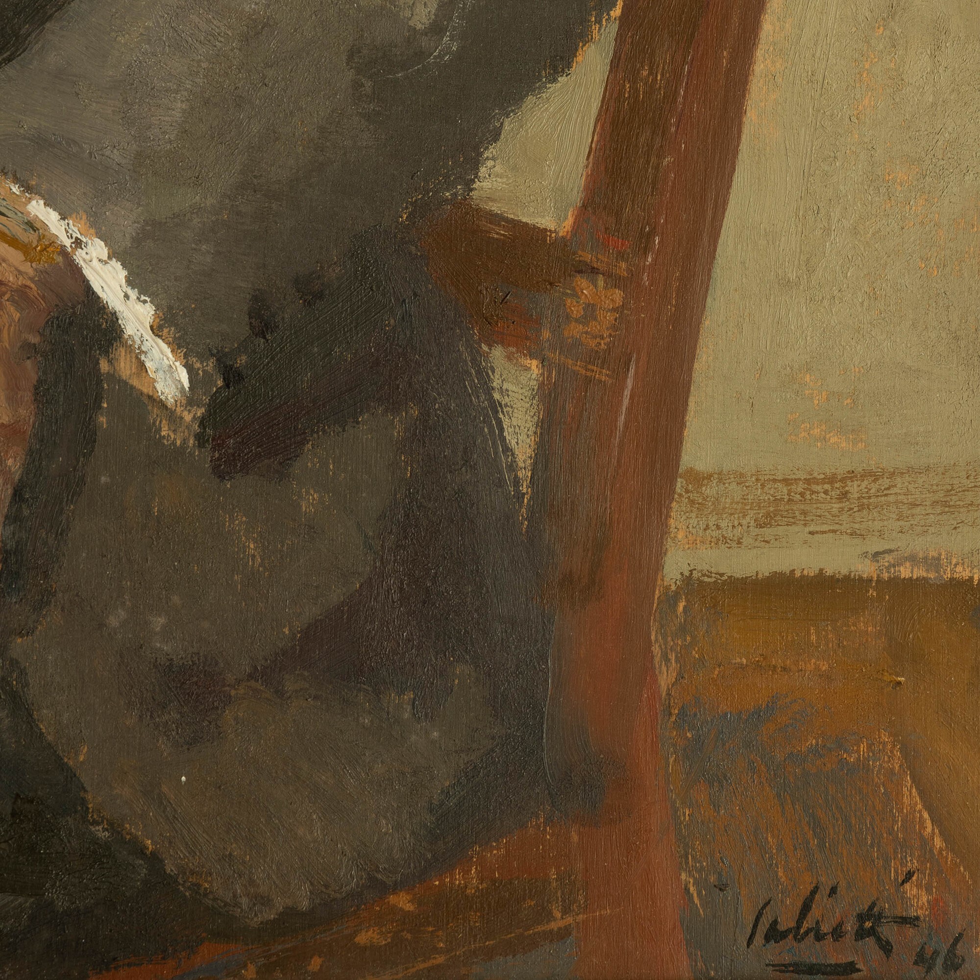Alberto Salietti - Giacinto Motta nel suo studio, olio su tavoletta