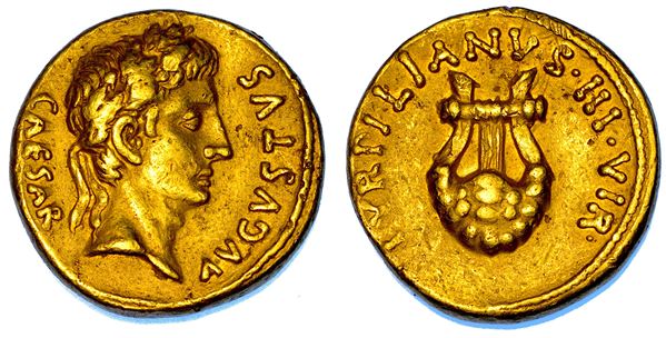 OTTAVIANO AUGUSTO, 27 a.C. - 14 d.C.    P. Petronius Turpilianus. Aureo, 19 a.C.