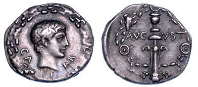 Caio Cesare (Ottaviano Augusto), Denario, 17 a.C.
