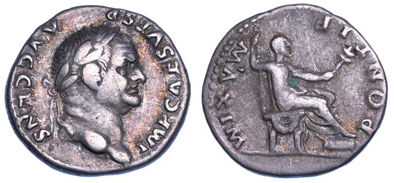 VESPASIANO, 69-79. Denario, 73.  - Auction Numismatics - Cambi Casa d'Aste