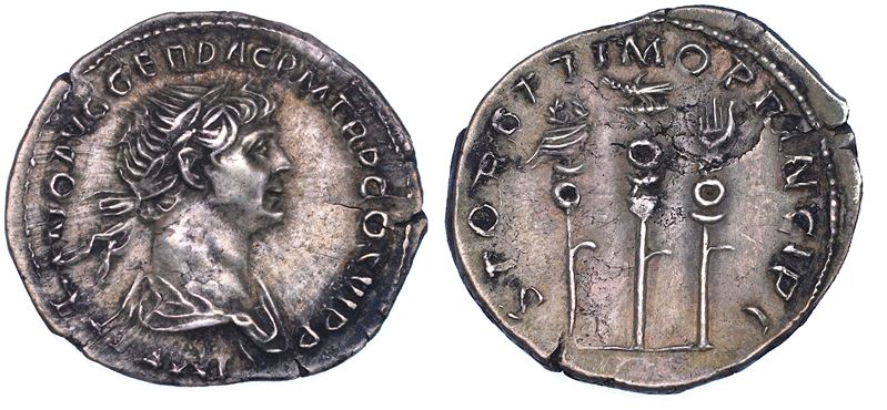 TRAIANO, 98-117. Denario, 113-114.  - Auction Numismatics - Cambi Casa d'Aste