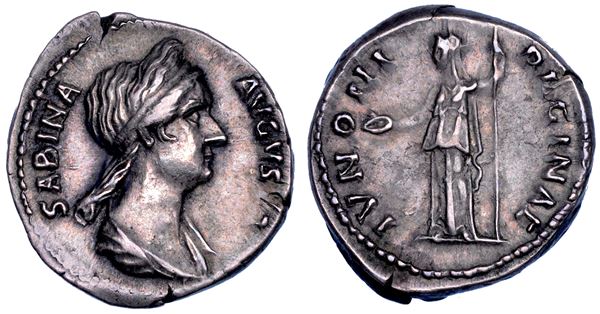 SABINA (moglie di Adriano), 117-136. Denario, 126-137.