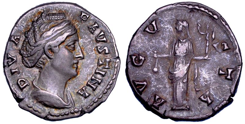 FAUSTINA I (moglie di Antonino Pio), + 140/141. Denario.  - Auction Numismatics - Cambi Casa d'Aste
