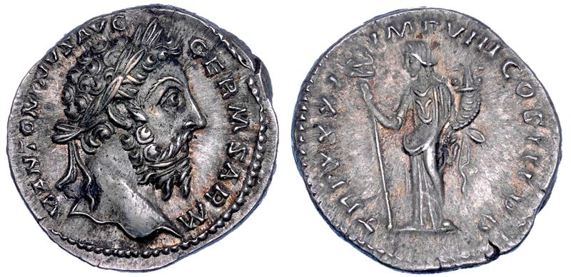 MARCO AURELIO, 161-180. Denario, 176-177.  - Auction Numismatics - Cambi Casa d'Aste