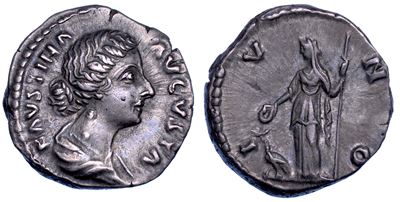 Faustina II, Denario, 175 d.C.