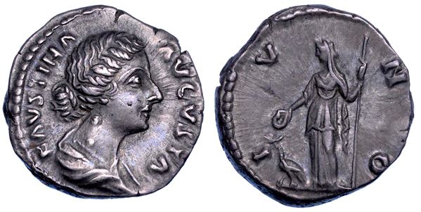 FAUSTINA II (Moglie di Marco Aurelio), 147-176. Denario, 175.