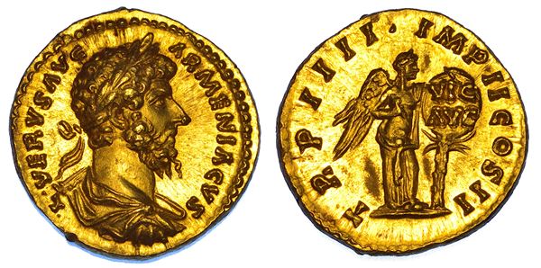 LUCIO VERO, 161-169. Aureo, 163-164.