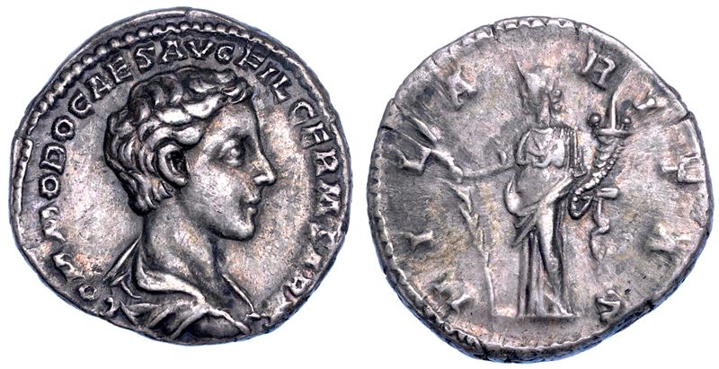 COMMODO (Cesare), 166-177. Denario, 175-176. Roma.  - Auction Numismatics - Cambi Casa d'Aste