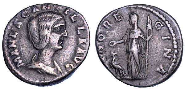 MANLIA SCANTILLA (moglie di Didio Giuliano), marzo-maggio 193. Denario.