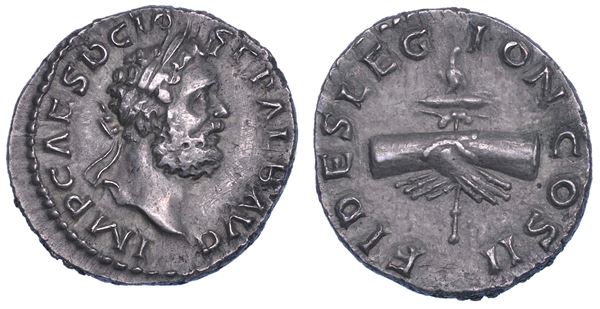 CLODIO ALBINO, 195-197. Denario.