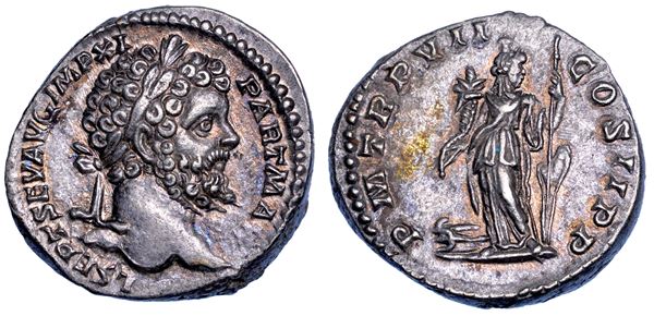 SETTIMIO SEVERO, 193-211. Denario, 198. Roma.