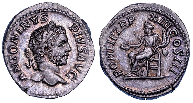 CARACALLA, 198-217. Denario, 210. Roma.  - Auction Numismatics - Cambi Casa d'Aste