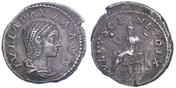 GIULIA PAOLA (prima moglie di Eliogabalo), 219-220. Denario.