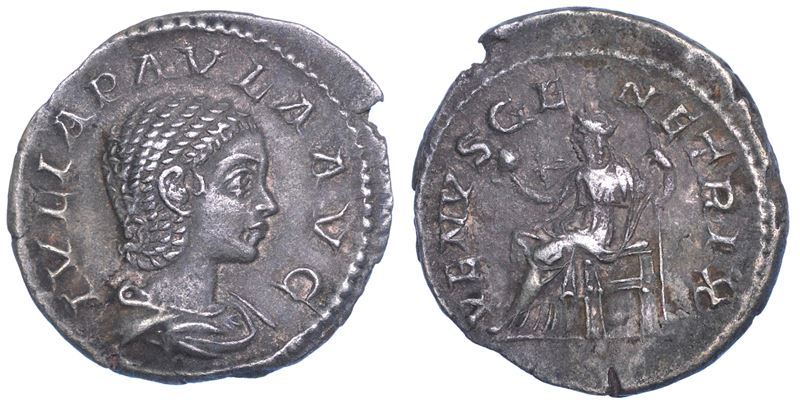 GIULIA PAOLA (prima moglie di Eliogabalo), 219-220. Denario.  - Auction Numismatics - Cambi Casa d'Aste
